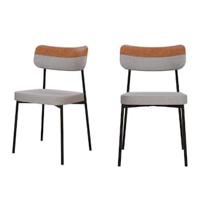 Kit com 2 Cadeiras para Sala de Jantar Mona Yescasa Cinza Claro Corriente/Caramelo
