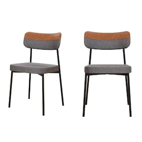 Kit com 2 Cadeiras para Sala de Jantar Mona Yescasa Cinza Corriente/Caramelo
