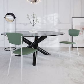 Cadeira Fixa Estofada Vintage Retrô com 2 Unidades Verde /Branco