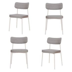 Kit com 4 Cadeiras para Sala de Jantar Mona Yescasa Cinza Claro Corriente/Branco