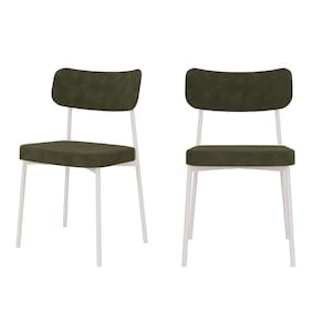 Kit com 2 Cadeiras para Sala de Jantar Mona Yescasa Verde Alga/Branco
