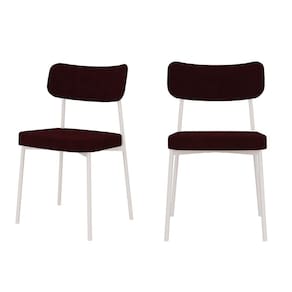 Kit com 2 Cadeiras para Sala de Jantar Mona Yescasa Bordô/Branco