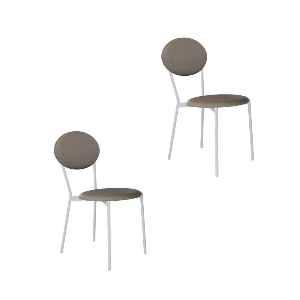 Cadeira Fixa Estofada Vintage Elipse com 2 Unidades Venus Cinza/Branco Fosco