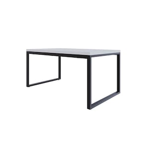 Mesa de Jantar Yon 160cm x90cm x77 cm Branco/Preto