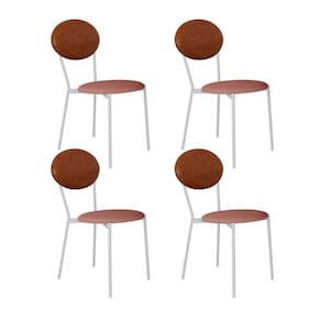 Cadeira Fixa Estofada Vintage Elipse com 4 unidades Rose/Caramelo/Branco