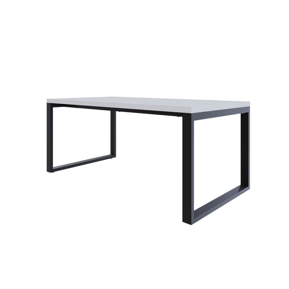 Mesa de Jantar Queens 180cmx90cmx75 cm Branco/Preto