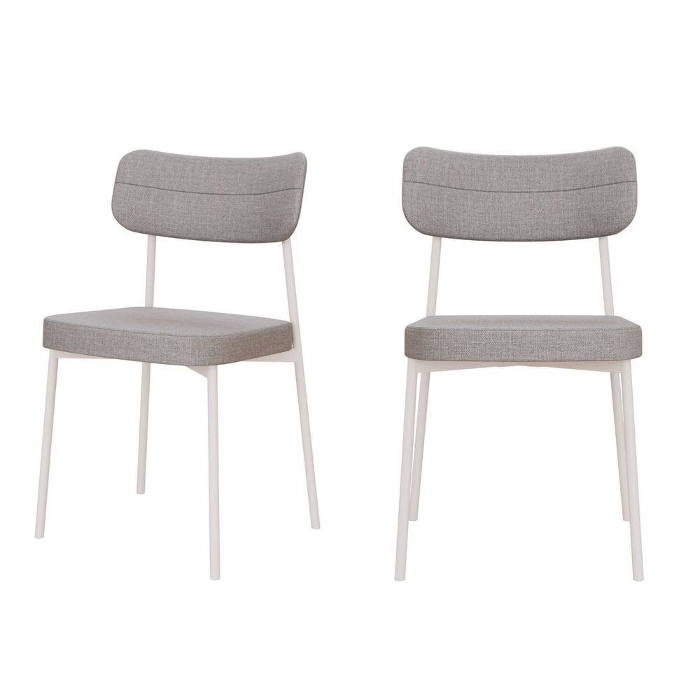 Kit com 2 Cadeiras para Sala de Jantar Mona Yescasa Cinza Claro Corriente/Branco