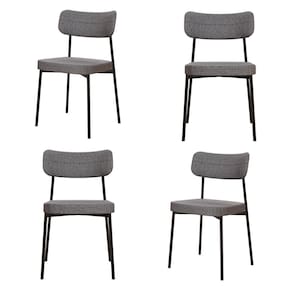 Kit com 4 Cadeiras para Sala de Jantar Mona Yescasa Cinza Corriente