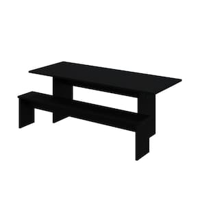 Mesa de Jantar 200x80x74cm 2,5cm com 2 Banco Essence Preto
