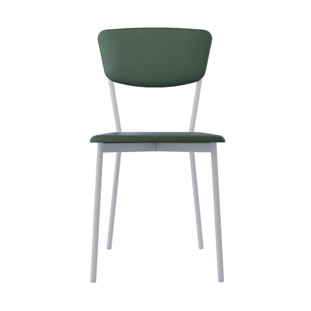 Cadeira Fixa Estofada Vintage Retrô com 4 unidades Verde
