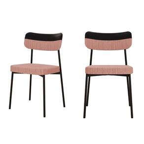 Kit com 2 Cadeiras para Sala de Jantar Mona Yescasa Rosa Linked/Preto