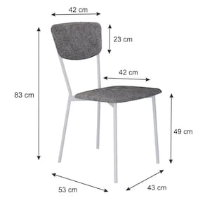 Cadeira Fixa Estofada Vintage Retrô com 2 unidades Prata/Preto