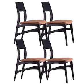 Conjunto 4 Cadeiras Madeira Maciça Alento Ébano/Castanho