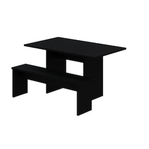 Mesa de Jantar 135x80x74cm 2,5cm com 1 Banco Essence Preto