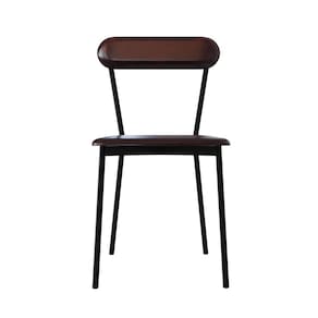 Cadeira Fixa Estofada Vintage Emília com 4 unidades Café/Preto