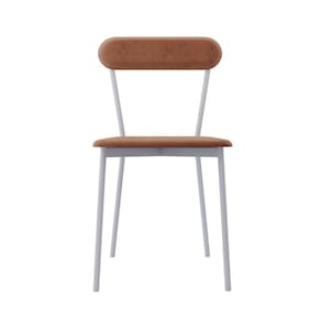 Cadeira Fixa Estofada Vintage Emília com 2 unidades Nude/Branco