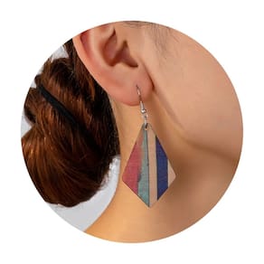 Par de Brincos Losango Colorido Feminino Tendência Mulheres
