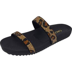 Chinelo Feminino Oncinha Flatform Conforto Casual Cacci
