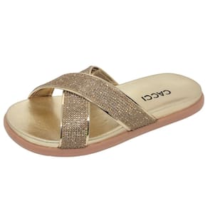Chinelo Feminino Flat Tira Strass Conforto Rasteira Cacci