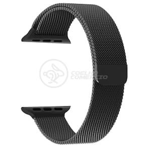 Pulseira Milanese de Aço de Ferro IWO Smartwatch 42mm e 44mm Em Aço Inoxidável - Preto