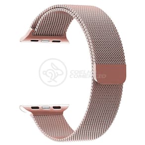 Pulseira Milanese de Aço de Ferro IWO Smartwatch 42mm e 44mm Em Aço Inoxidável - Rosa