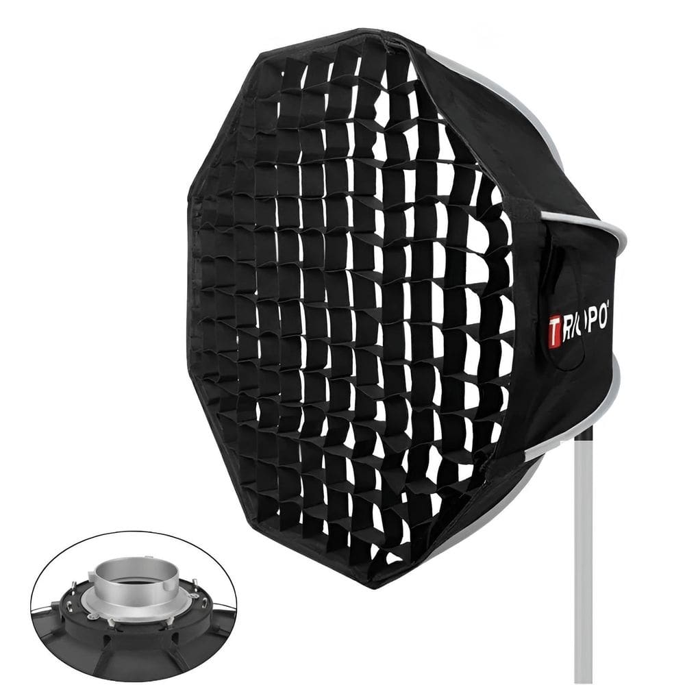 Softbox Octagonal Triopo K2 120Cm Com Grade Montagem Bowens