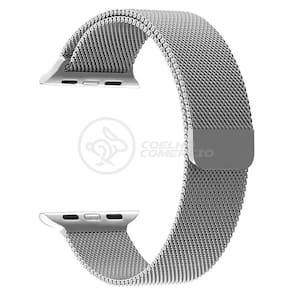 Pulseira Milanese de Aço de Ferro IWO Smartwatch 42mm e 44mm Em Aço Inoxidável - Prata