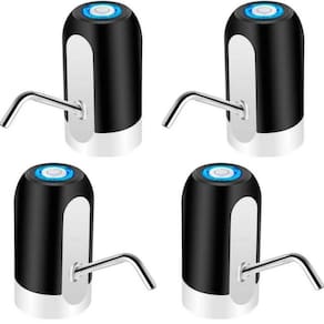 Kit 4 Bomba Dispenser Recarregável Usb Bebedouro Galão Preto