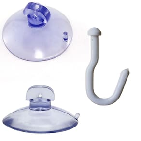 6 Ventosas de 45mm (4,5cm) PVC P/Superfícies Lisas C/Gancho