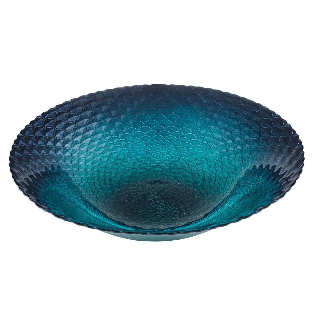 Centro de Mesa Decorativo de Vidro Shield Azul Degradê 9,5x40cm Wolff