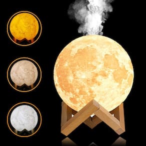 Umidificador Aromatizador Luminária Lua Cheia 3d com 3 Cores Led 880ml