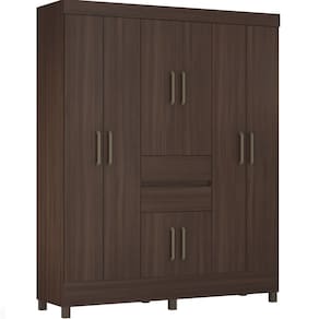 Guarda Roupa Casal Demóbile Munique 8 portas 2 gavetas Café Touch 205