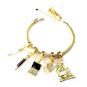Pulseira Biomedicina Berloques Diversos Folheado 18k