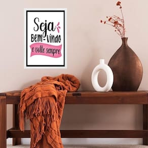 Quadro Seja Bem Vindo E Volte Sempre 33X24Cm - Com Vidro