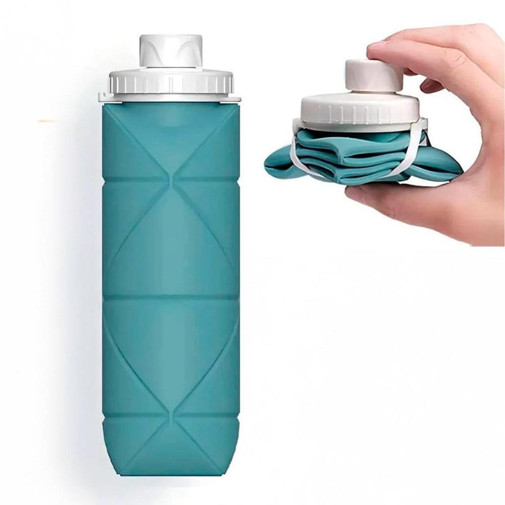 Garrafa Retrátil 600Ml Compacta Perfeita Para Viagem