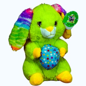 Brinquedo Pelucia Coelhinho da Pascoa Verde 25cm para Criança Presente Decoração