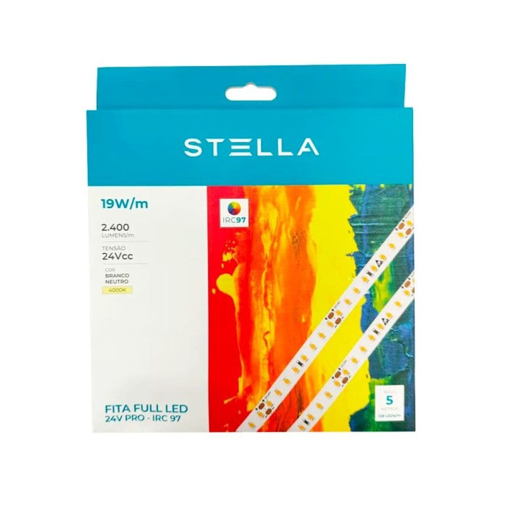 Fita Full Led 24V Pro 19W/m IRC97 5MT - 4000k STELLA STL21836/40