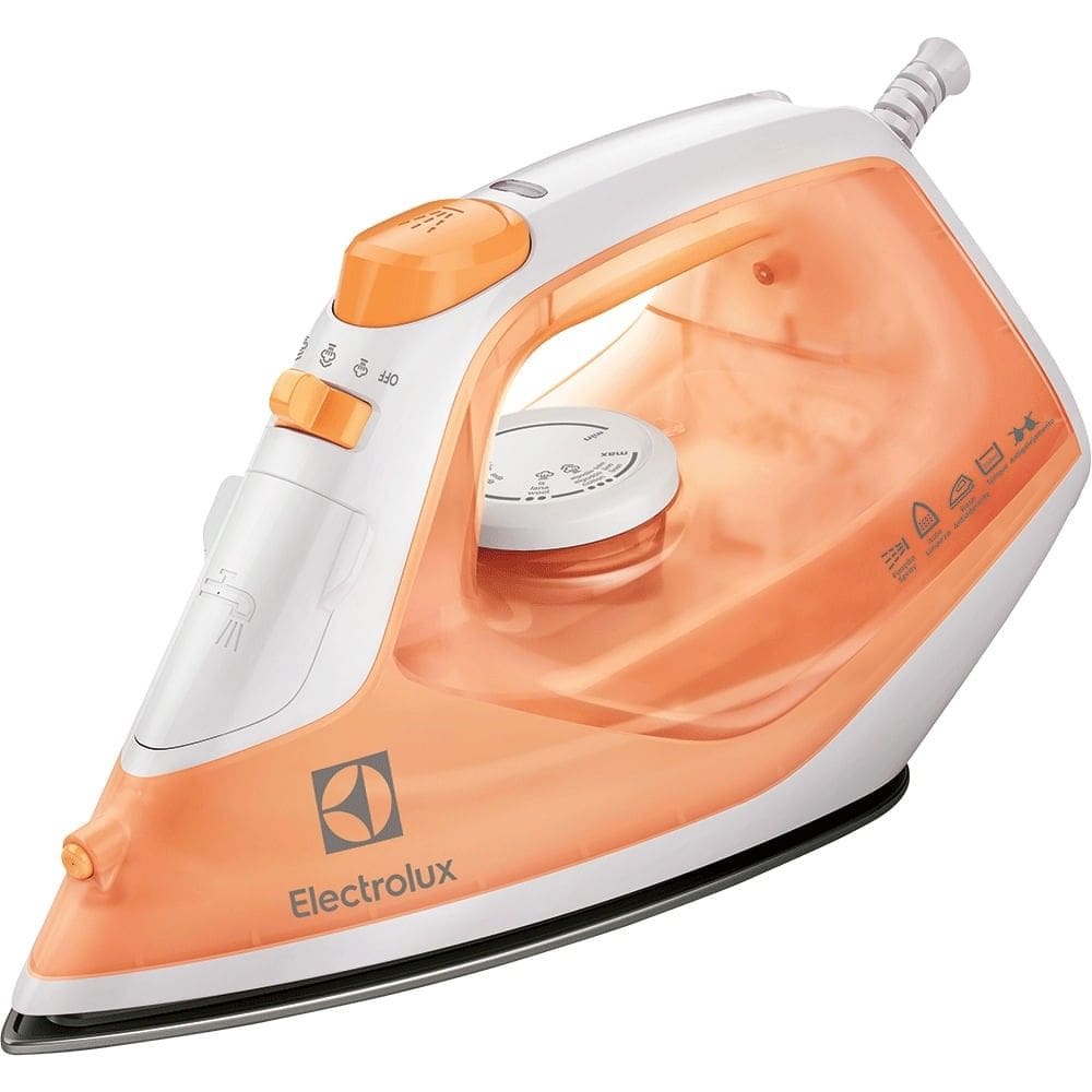 Ferro de Passar Roupas a Vapor Electrolux 1500W Antiaderente laranja 220V