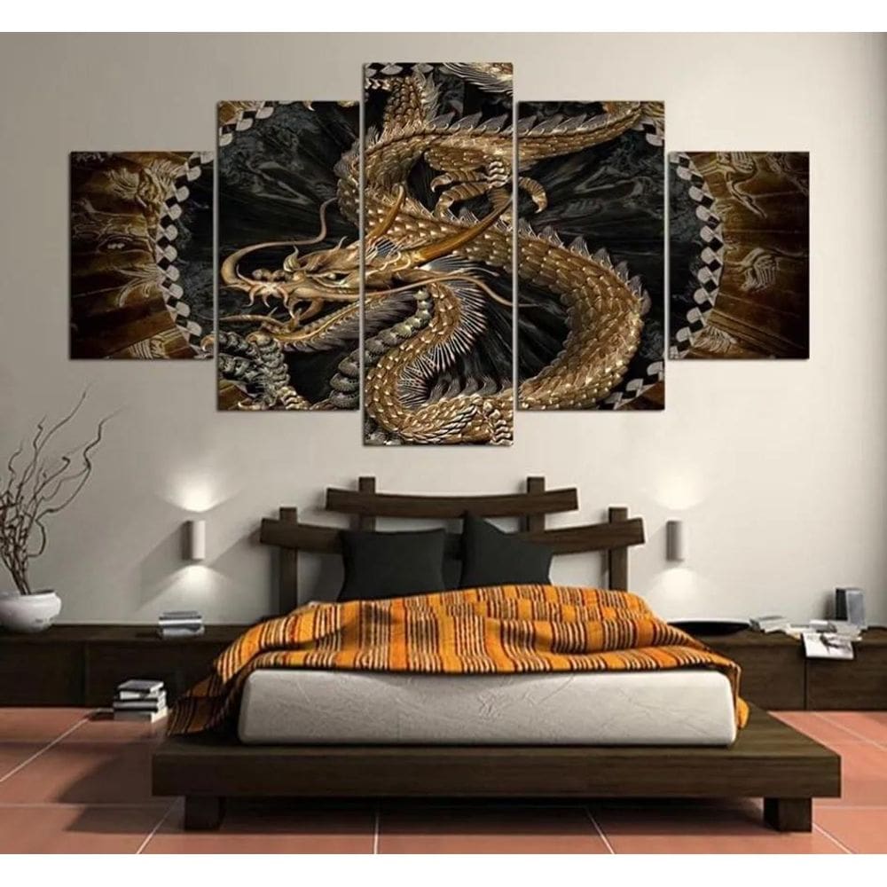 Quadro Mosaico Decorativo Dragao Chines