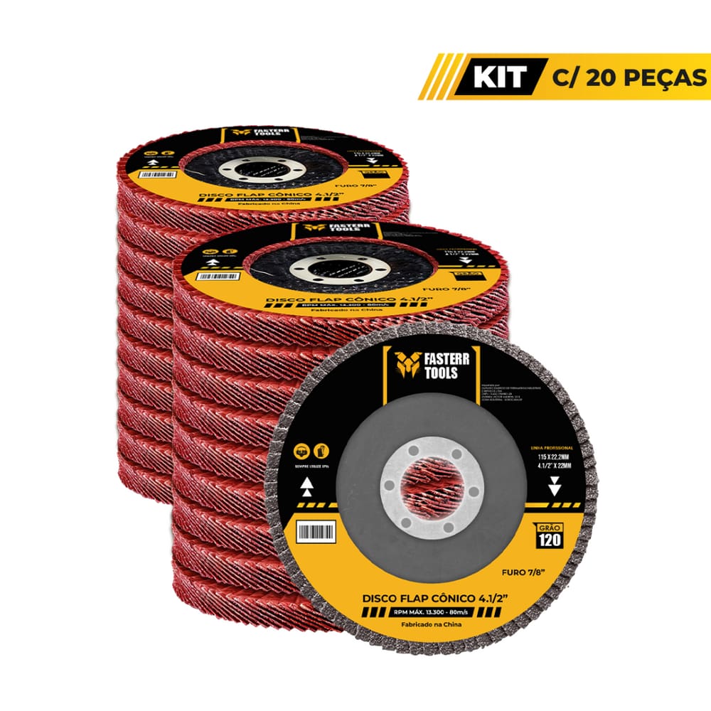 Disco Flap GR 120 Com 20 Unidades Fasterr