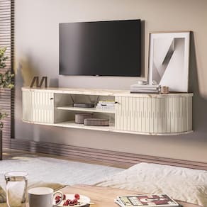 Rack Suspenso Algarve Para TVs até 75 Polegadas Calacata Off White Madetec