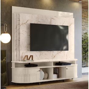 Estante Home Theater Daytona para TV até 65 Polegadas Calacata Off White Madetec