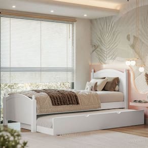 Cama Solteiro Woodstore De Madeira Com Cama Auxiliar
