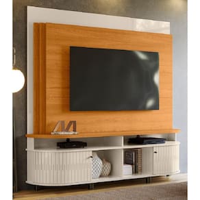 Estante Home Theater Daytona para TV até 65 Polegadas Cinamomo Off White Madetec