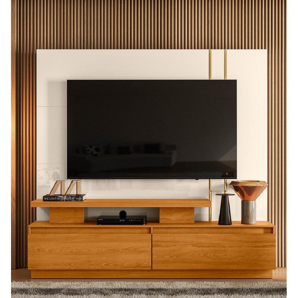 Home Theater New Apolo Para TVs até 75 Polegadas Cinamomo Off White Madetec