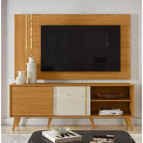 Rack Bancada e Painel para TV 60 Polegadas Cronos Cinamomo Off White Madetec