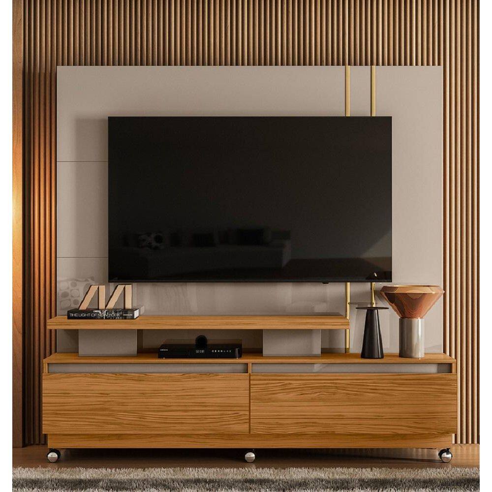 Home Theater New Apolo Para TVs até 75 Polegadas com Kit Rodízio Fen-di Naturale Madetec