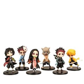 Action Figure Kit 6 Peças Demon Slayer Kimetsu No Yaiba
