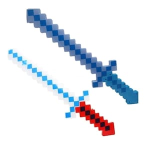 Brinquedo Espada Pixel 58cm Diamante com Som e Luz à Pilha