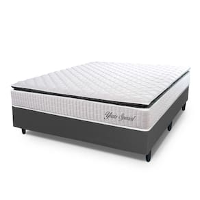 Conjunto Box Casal Hellen Colchão Com Molas Ensacadas Yaris Branco